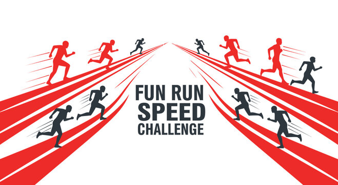 Dynamic Fun Run Speed Challenge Abstract Motion Graphic