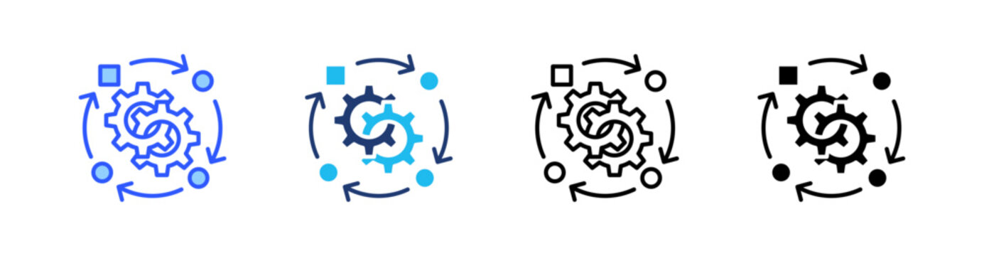 Operations Multi Style Icon Set Vector 