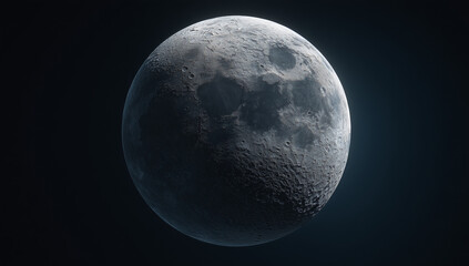 Obraz premium 3d render of the moon, dark background.