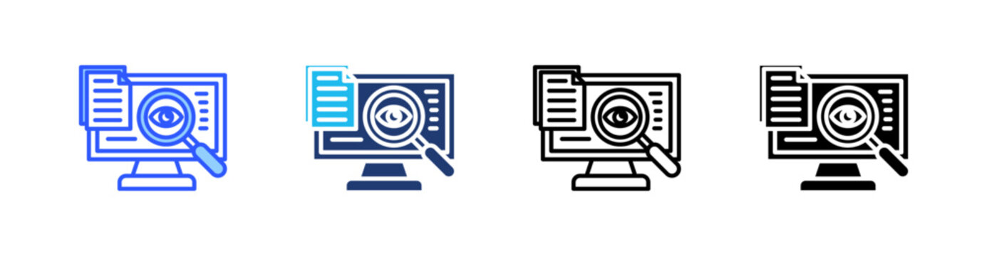 Oversight Multi Style Icon Set Vector 