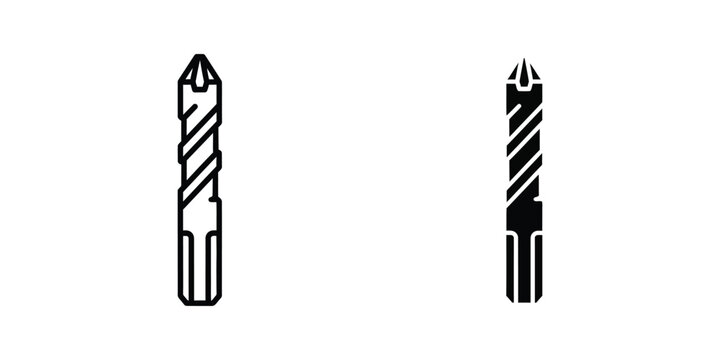 Comparison of two different types of drill bits shown in black and white contrast