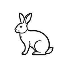 Obraz premium Elegant Rabbit Illustration - A Minimalist Line Art Design for Nature Lovers.