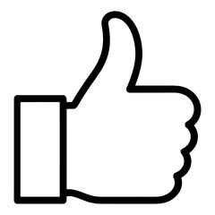 Fototapeta premium Outline Hand Thumbs Up Vector Icon