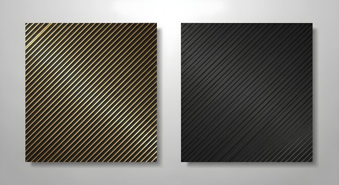 Elegant Diagonal Stripe Designs in Contrasting Gold and Black Textures