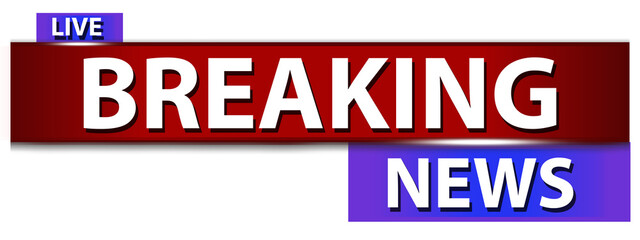 Fototapeta premium Modern Live Breaking News Alert Banner