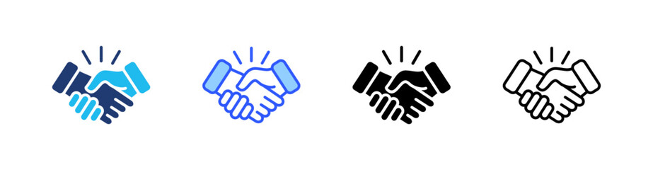 Fototapeta premium Handshake Multi Style Icon Set Vector 