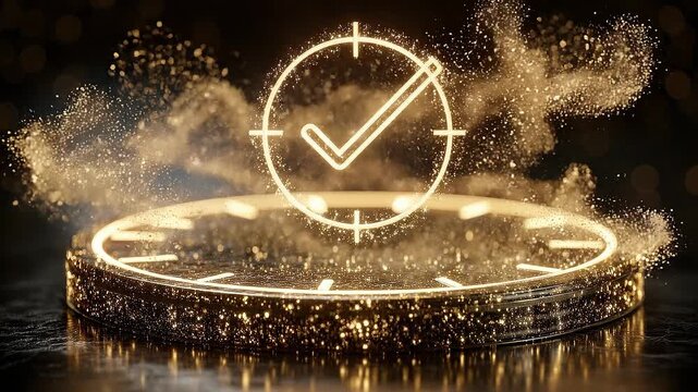 AI validation system confirming optimal entry point through particle convergence and high clarity signal formation.