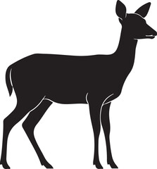 Fototapeta premium Deer silhouette, black deer icon, wildlife symbol, vector animal isolated on Transparent Background