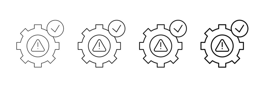 Incident Management System Icons Vector Set In Different Stroke Line Style