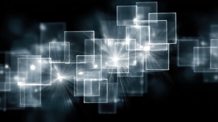 Obraz premium Glowing abstract squares background dynamic abstract background featuring luminous squares and radiant beams creating a visually striking effect