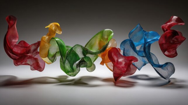 Vibrant Abstract Glass Sculptures in Dynamic Flowing Forms