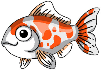 Cute Orange and White Spotted Koi Fish Vector Illustration © blueringmedia