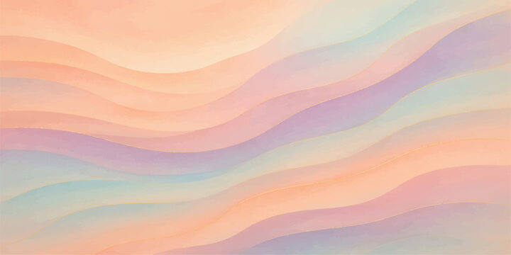 Abstract colorful background with bright rainbow waves and a pastel gradient pattern creates a vibrant vector art illustration for a decorative wallpaper backdrop