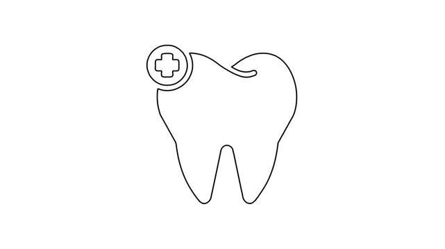 Whiteboard Animation of Dental Tooth with Medical Cross