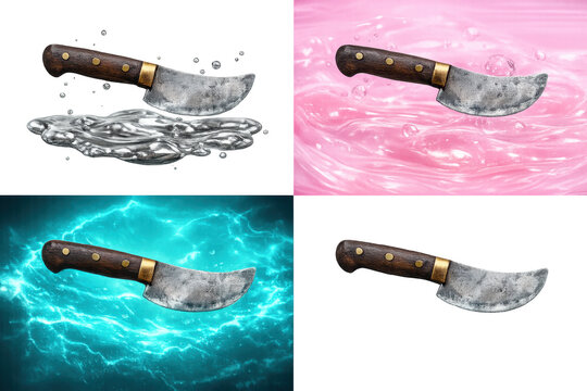 Skinner knife set with various backgrounds and transparent option