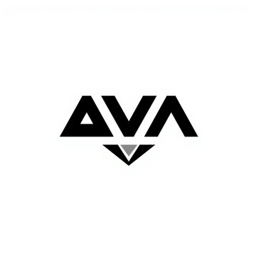 Minimalist typographic logo design featuring the letters ava arranged in a sharp geometric style