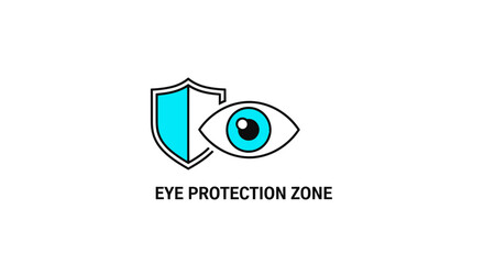 Obraz premium Visual Eye Safety Zone Icon Depicting Protection and Safe Gaze Concept on White