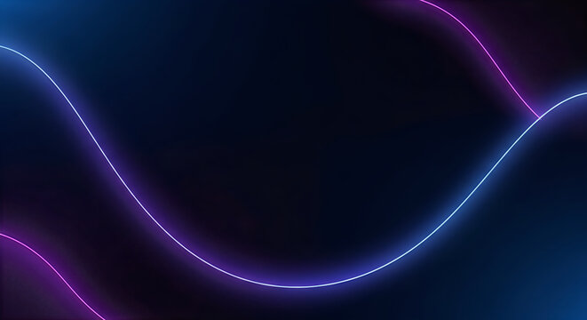 Abstract background with flowing neon lines in blue and purple hues against a dark navy background.