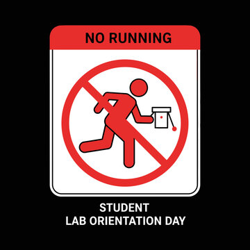 Warning Sign Illustrates Lab Safety Protocols and Student Behavior Guidelines Clearly