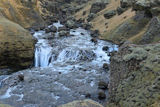 Fosstorfufoss, a waterfall upstream of Skogafoss in south Iceland  