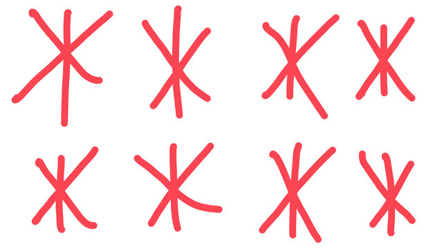 hand drawn red Asterisk mark