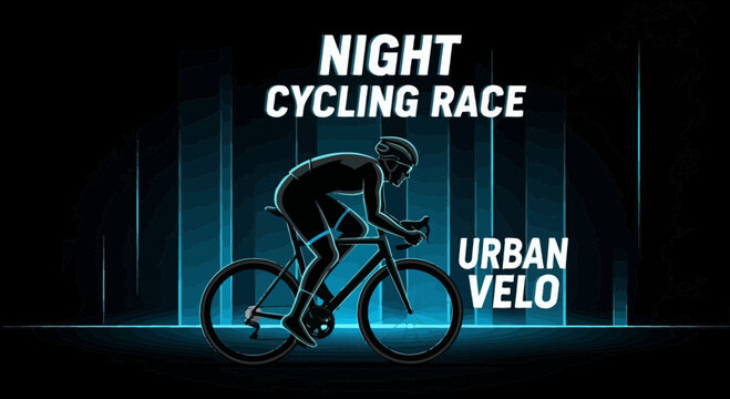 Dynamic Night Cycling Race Urban Velo Competition Visual