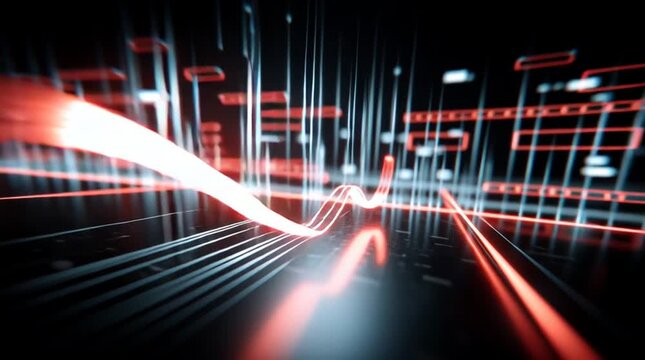 Digital Network: A striking visualization of a digital network, with dynamic lines of light creating a futuristic and dynamic atmosphere.