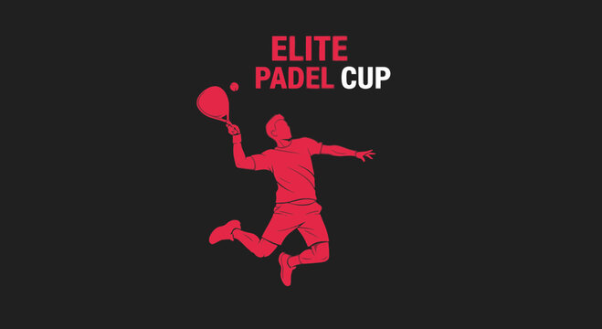 Dynamic Padel Player In Mid-Air During Elite Padel Cup Competition