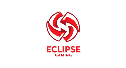 Fototapeta premium Dynamic Red Eclipse Gaming Logo Design