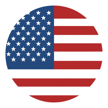 American Flag Globe Outline Icon