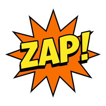 Bold Zap Text Inside Starburst Vector Icon