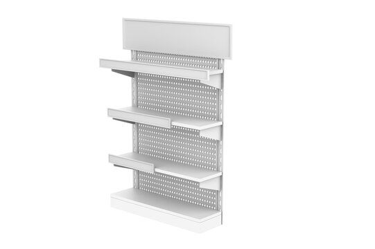 phone accessory display stand, retail display stand with hook for product , display stands isolated on white background. 3d illustration