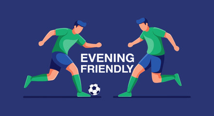 Obraz premium Dynamic Soccer Match Evening Friendly Illustration