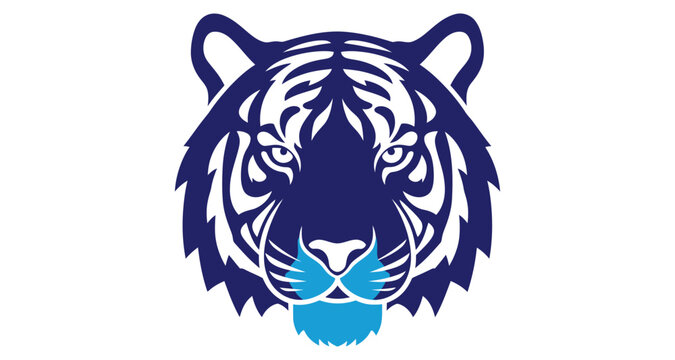 Tiger Face Masked Fierce Animal Head Graphic Minimalist Style