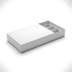 Naklejka premium Modern minimalist rectangular electronic device with recessed compartments