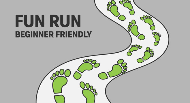 Fun Run Beginner Friendly Footprints Trail Graphic