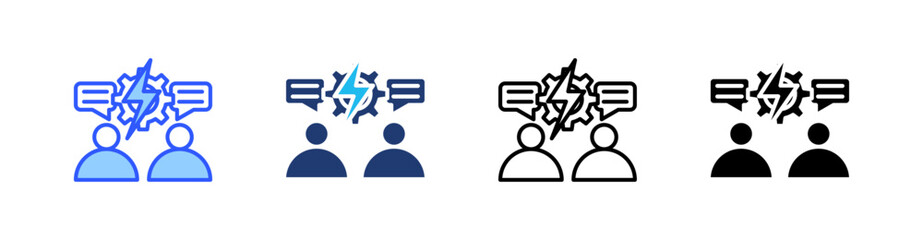 Obraz premium Conflict Resolution Multi Style Icon Set Vector 