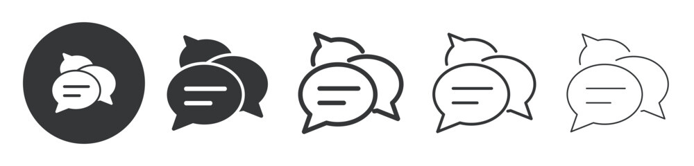 Obraz premium Discussion Forum thin line and solid icon. Multi series icon. Web minimal icon