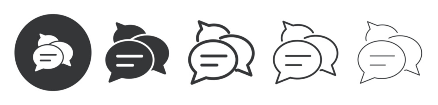 Discussion Forum thin line and solid icon. Multi series icon. Web minimal icon