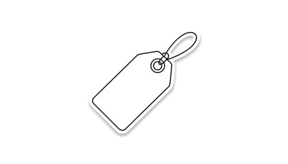 Fototapeta premium Blank Price Tag Icon, Empty Label, Retail Sale Tag, Shopping Label, Isolated on White Background
