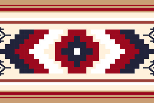 Navajo Style Geometric Pattern Seamless Textile Not AI Generated.Navajo-inspired geometric textile pattern with bold symmetry.