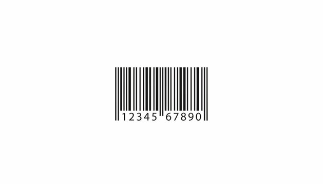 Barcode Scan Line With Numbers 1234567890, Product Identification, Retail, Commerce