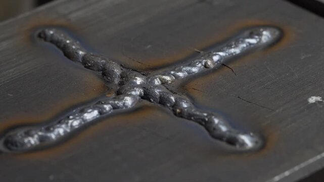 Steel Texture with Welding Marks Close-Up &ndash; Industrial Surface and Fabrication Detail