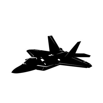 F-35 Flying Side View Military SVG Black Silhouette || Modern Stealth Jet Fighter || F-16 Fighter Jet Profile