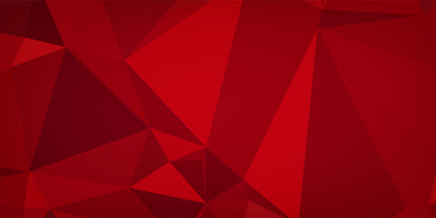 Fototapeta premium Abstract Red Geometric Background with Polygonal Triangle Pattern. Suit for banner, web, brochure, pamflet and presentation