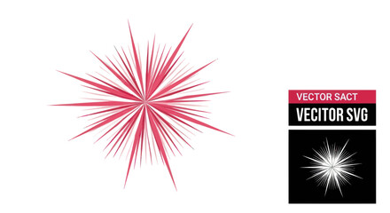 Obraz premium Abstract Red Starburst Explosion on White Background
