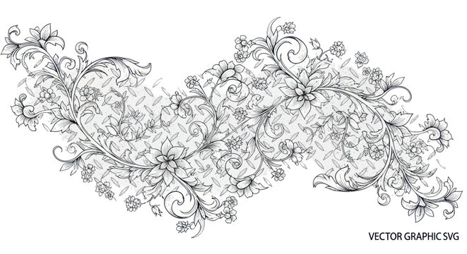 Elegant Floral Swirls Vector Graphic Design