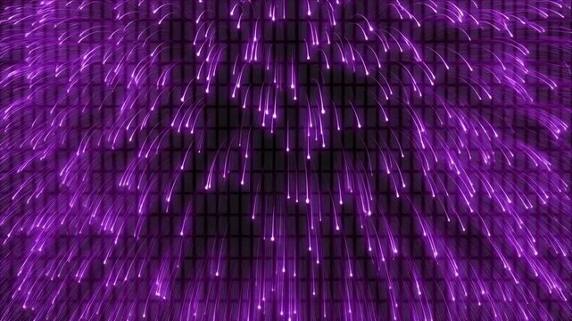 Glowing fractal explosion on black grid for finance growth.