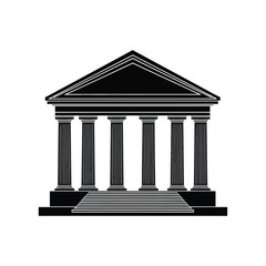Fototapeta premium Classic black and white architectural depiction of a neoclassical building facade