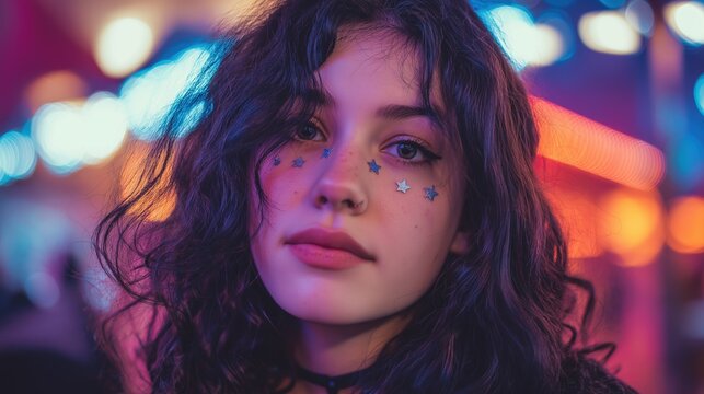 Portrait of a Young Woman with Stars